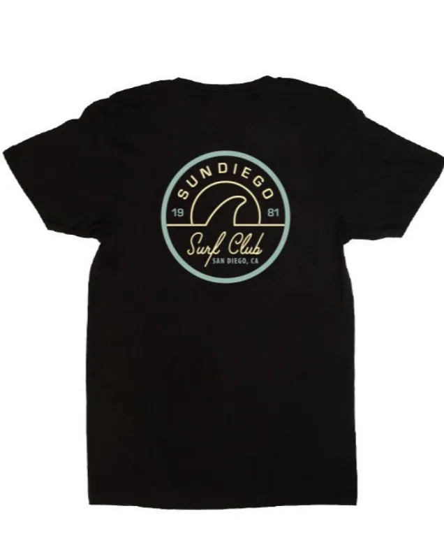 SunDiego SD Surf Club Short Sleeve Tee  - Black sold by Sun Diego Boardshops