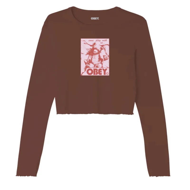 Obey Long Sleeve Tee  Come Play With Us  - Sepia made by Obey