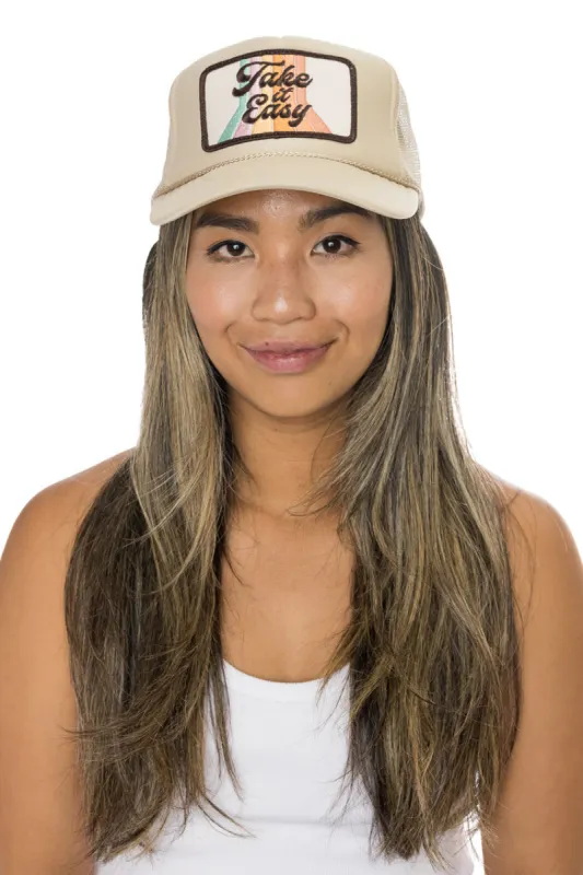 That Friday Feeling Take It Easy Trucker Hat - TAN sold by Sun Diego Boardshops