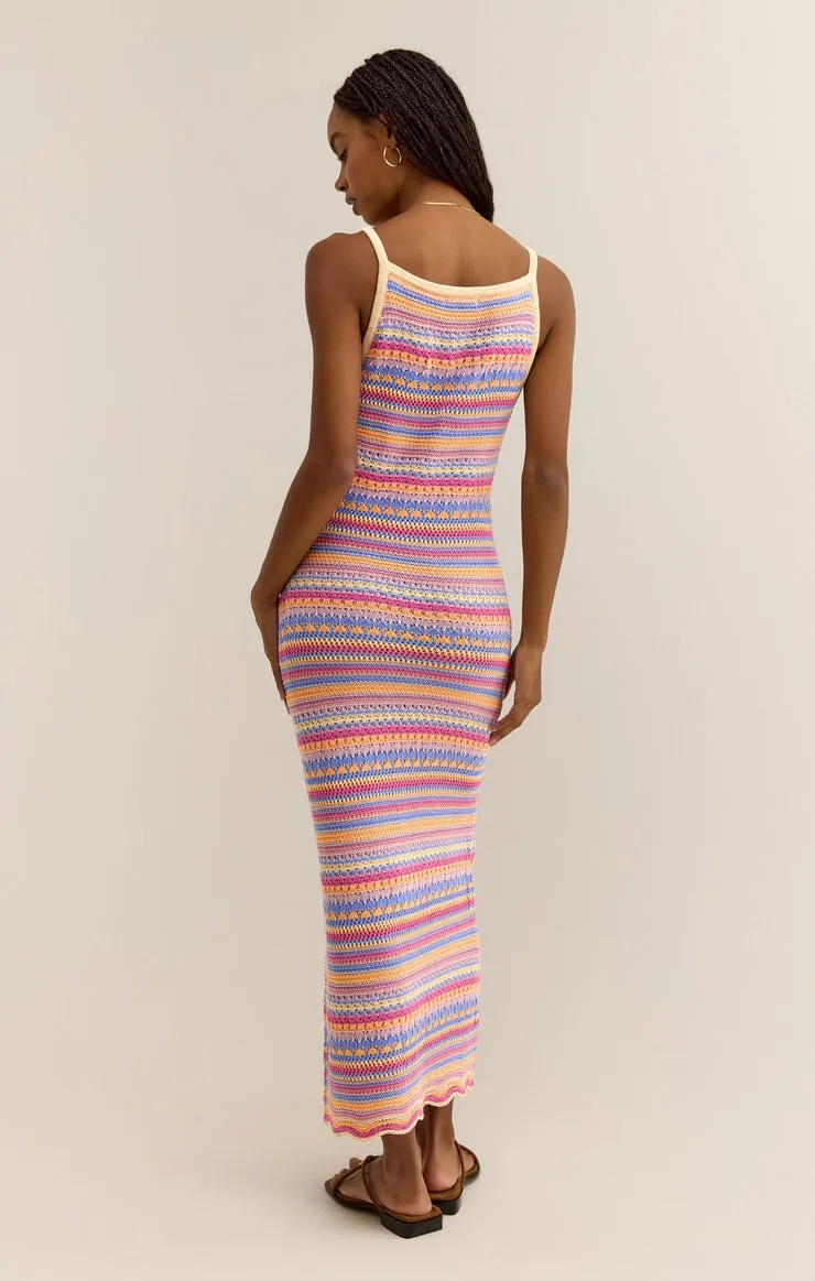 Z-Supply Santa Cruz Stripe Crochet Midi Dress - Raspberry Sorbet sold by Sun Diego Boardshops product image thumbnail 3