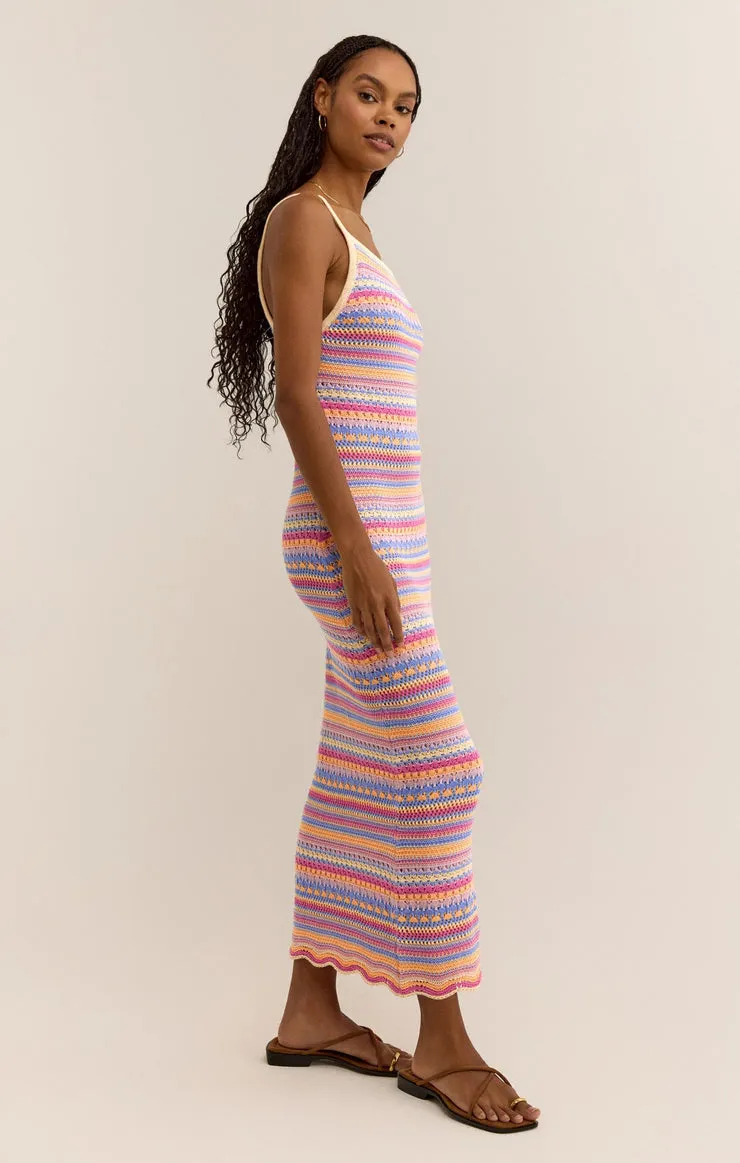 Z-Supply Santa Cruz Stripe Crochet Midi Dress - Raspberry Sorbet sold by Sun Diego Boardshops product image thumbnail 5