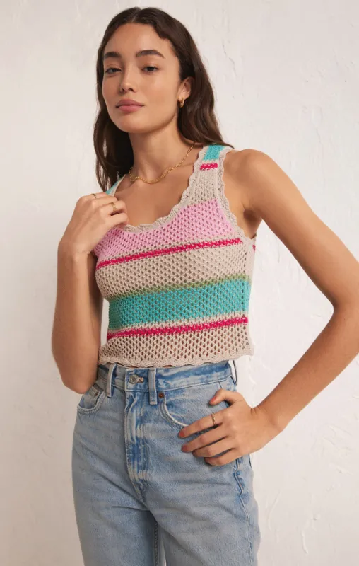 Z-SUPPLY SOL STRIPE SWEATER TANK - NATURAL sold by Sun Diego Boardshops