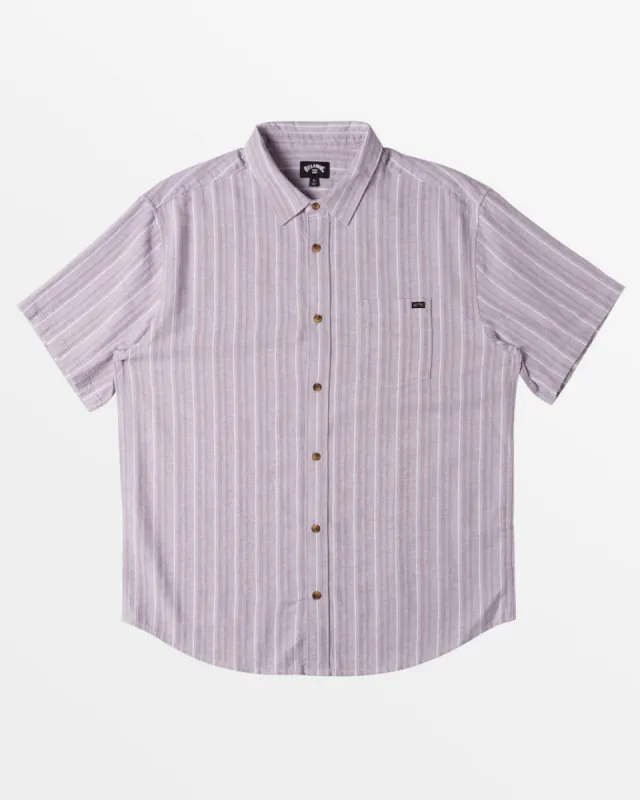 Billabong All Day Stripe Short Sleeve Woven Shirt - GREY VIOLET sold by Sun Diego Boardshops