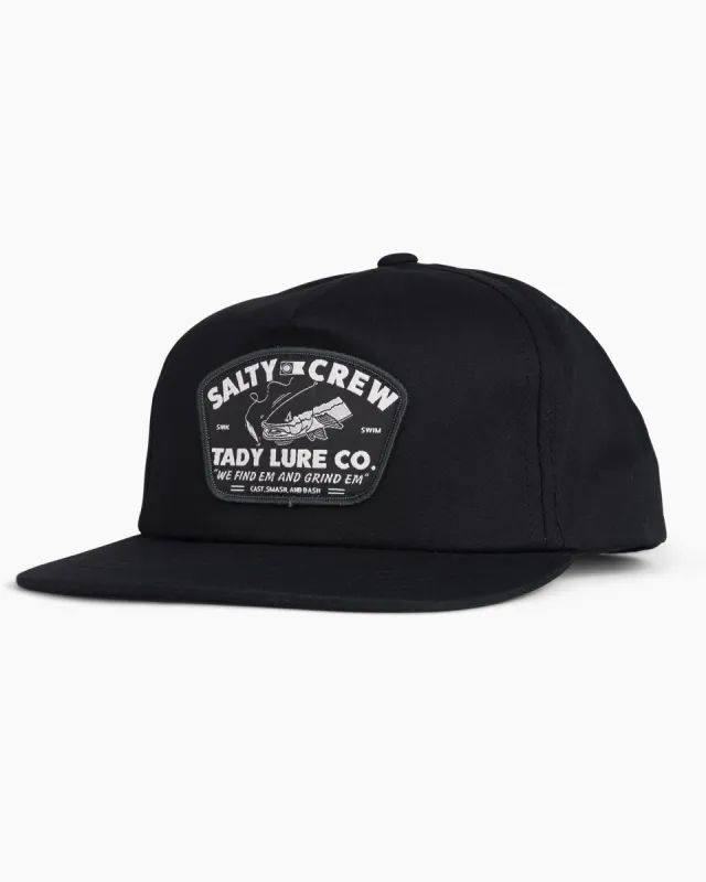 Salty Crew Grind Em 5 Panel Hat - BLACK sold by Sun Diego Boardshops