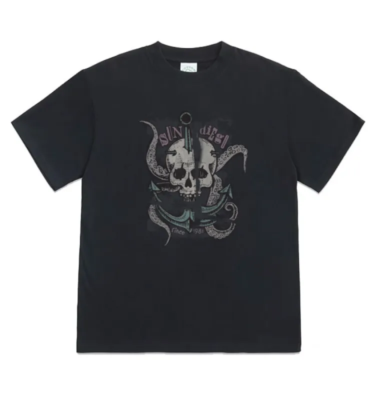 SunDiego Anchors Away Distressed Box Tee - Limo sold by Sun Diego Boardshops