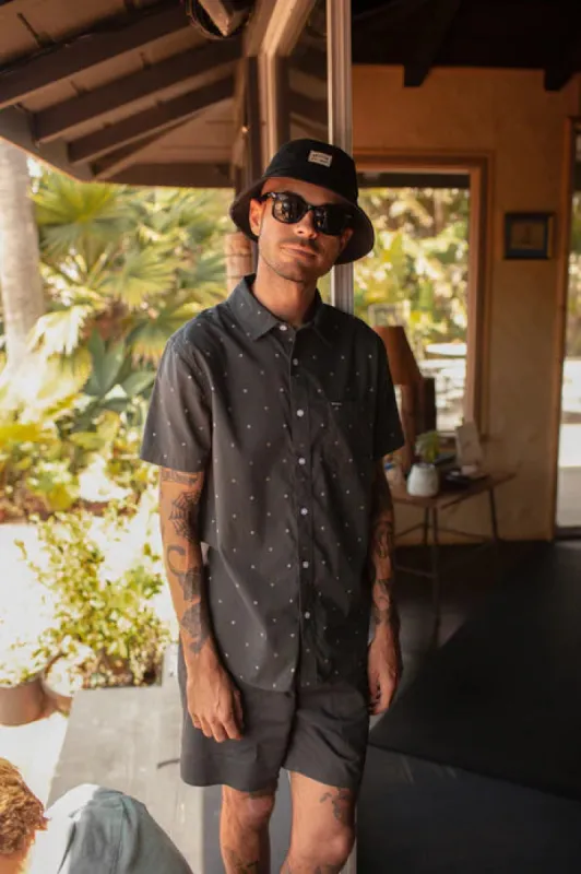 Brixton CHARTER PRINT S/S SHIRT - WASHED BLACK PYRAMID sold by Sun Diego Boardshops