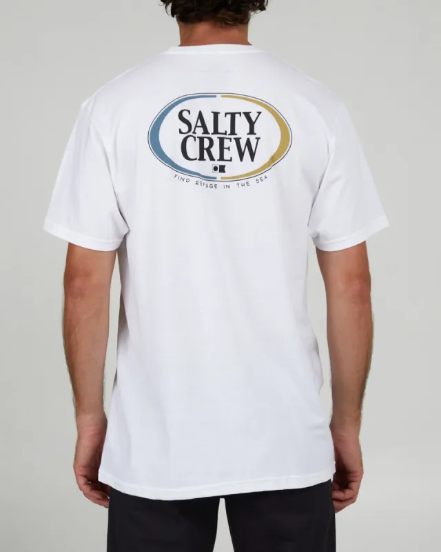 Salty Crew Half N Half White S/S Standard Tee - WHITE sold by Sun Diego Boardshops