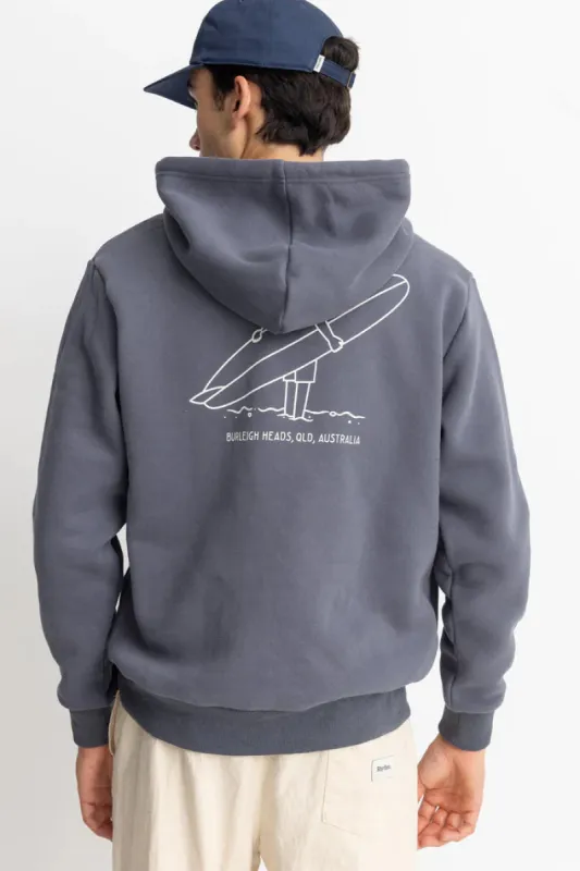 Rhythm Lull Fleece Hood - WORN NAVY made by Sun Diego Boardshops