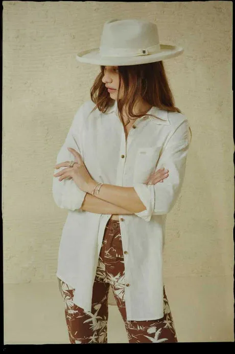 Brixton VINTAGE LINEN L/S WOVEN SHIRTDRESS - Off white sold by Sun Diego Boardshops product image thumbnail 3