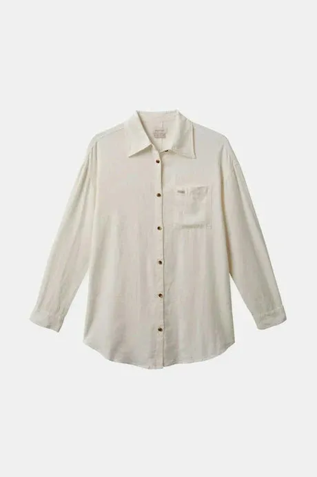 Brixton VINTAGE LINEN L/S WOVEN SHIRTDRESS - Off white sold by Sun Diego Boardshops product image thumbnail 4