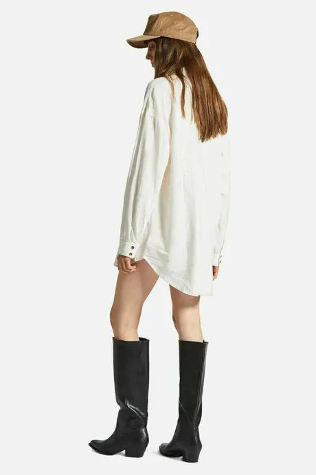 Brixton VINTAGE LINEN L/S WOVEN SHIRTDRESS - Off white sold by Sun Diego Boardshops product image thumbnail 2