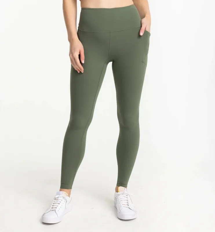 Free Fly Women's All Day Pocket Legging - AGAVE GREEN sold by Sun Diego Boardshops