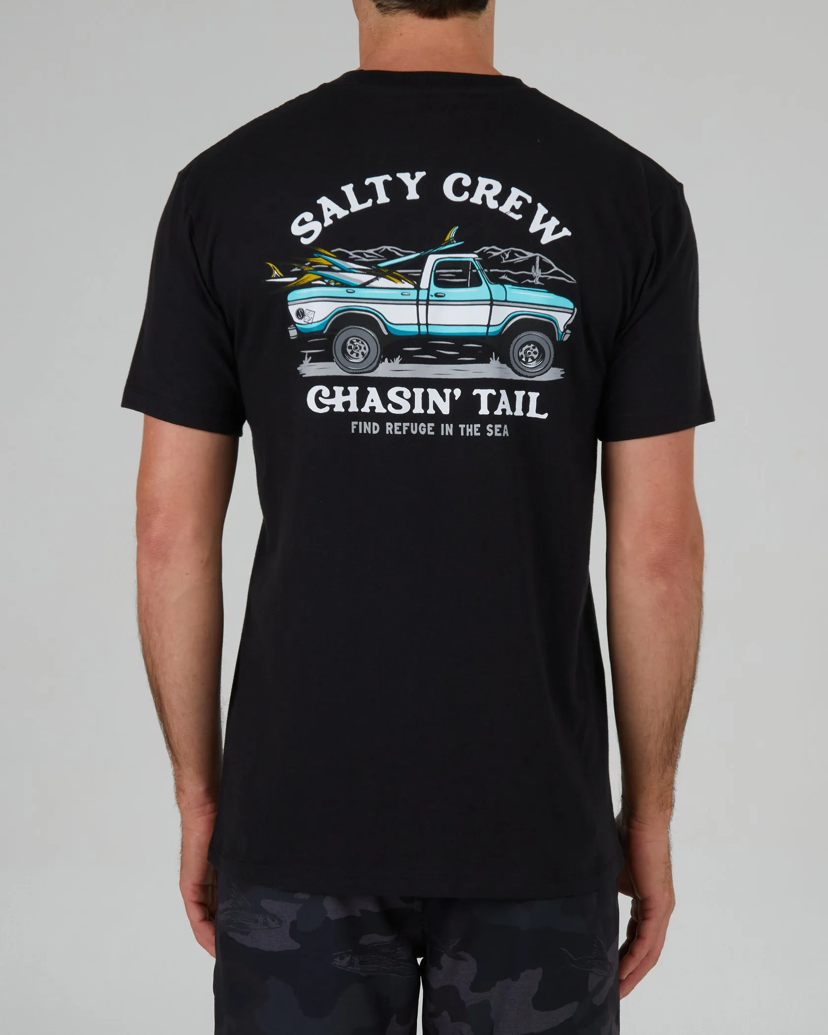 Salty Crew Off Road Black S/S Premium Tee - BLACK sold by Sun Diego Boardshops