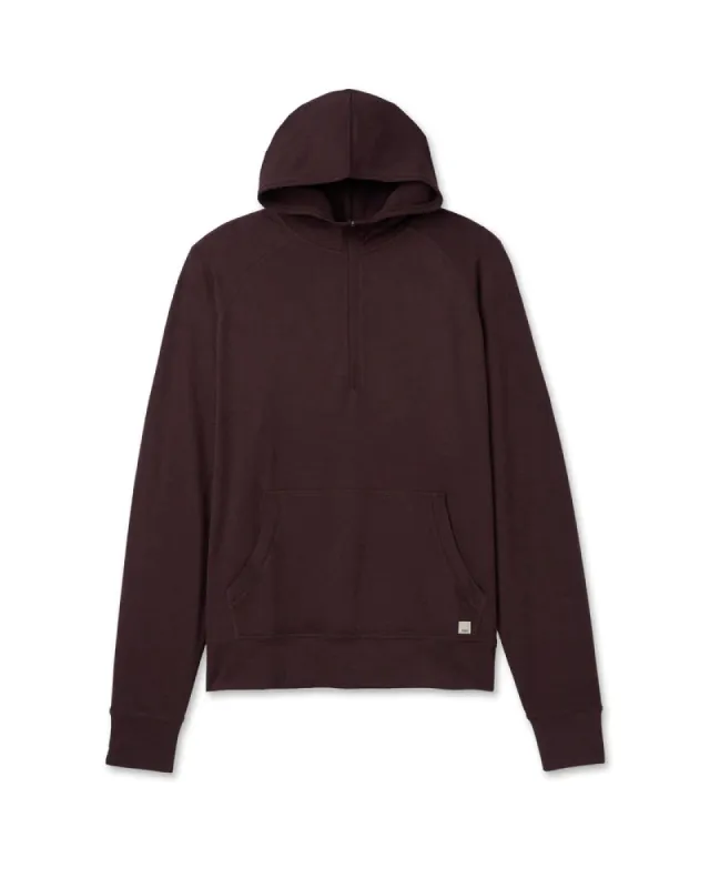 Vuori Ponto Performance Half Zip Hoodie - Mahogany Heather sold by Sun Diego Boardshops