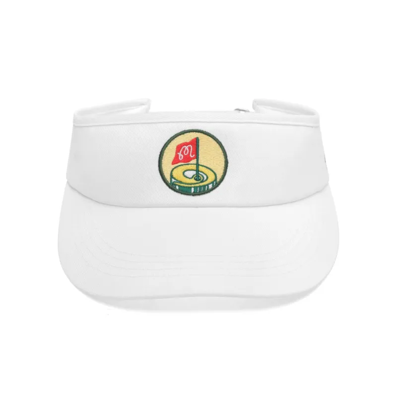 Malbon Golf PIN HIGH LOGO VISOR - WHITE made by Sun Diego Boardshops