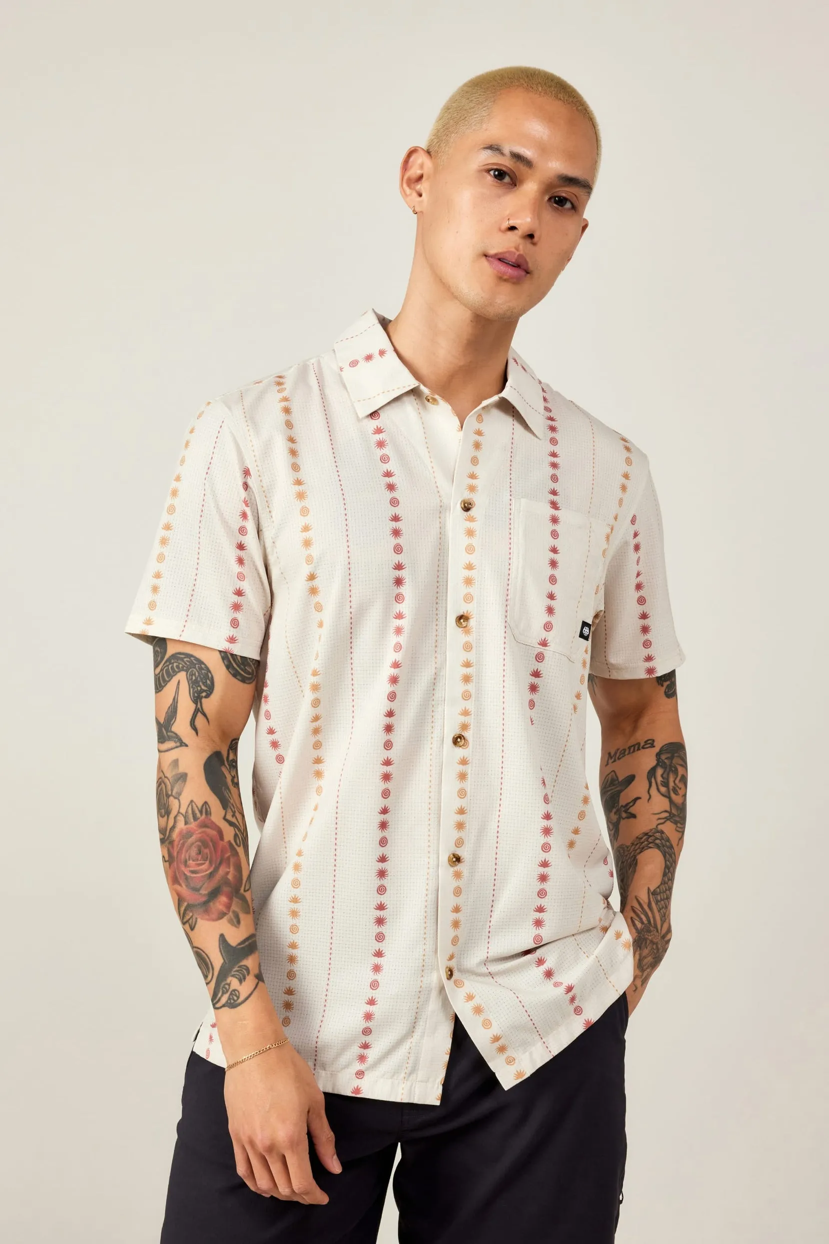 686
Nomad Perforated Button Down Shirt - Southwest Limestone sold by Sun Diego Boardshops