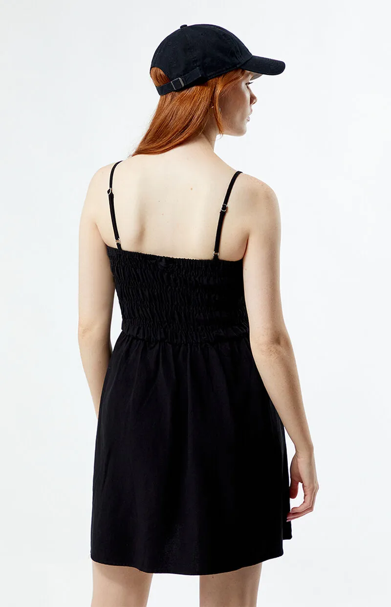 Rhythm Classic Shirred Mini Dress - Black sold by Sun Diego Boardshops product image thumbnail 2