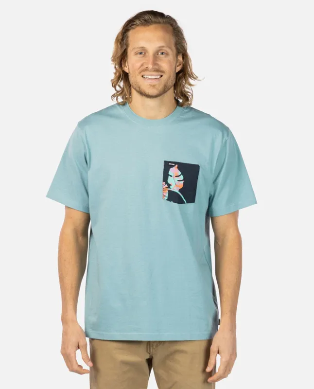 Rip Curl Printed Pocket Tee - Dusty Blue sold by Sun Diego Boardshops