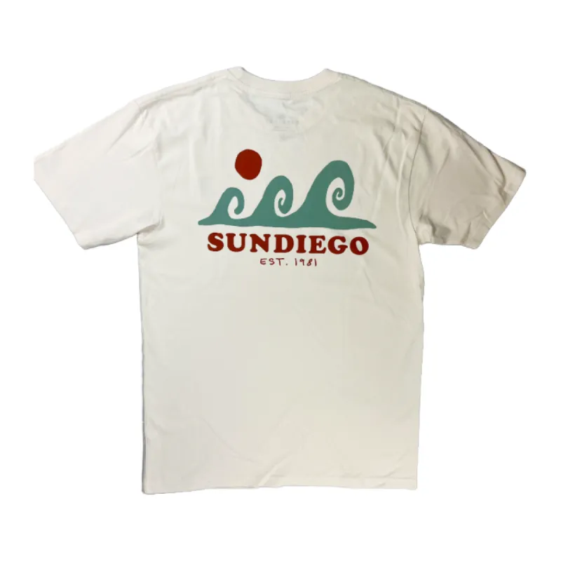 SunDiego TRES WAVES T-Shirt - Vintage White sold by Sun Diego Boardshops