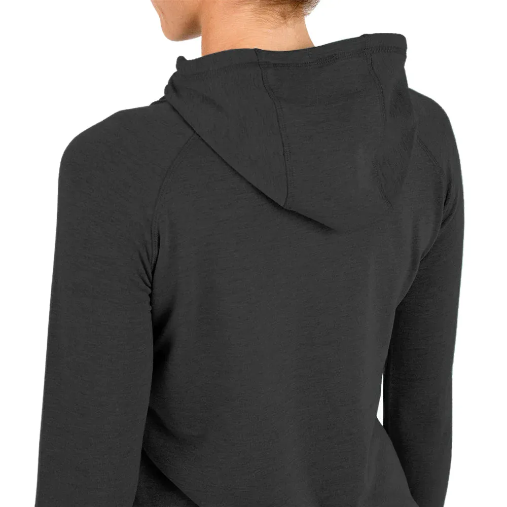 FREE FLY Women's Bamboo Lightweight Fleece Pullover Hoodie - HEATHER BLACK sold by Sun Diego Boardshops product image thumbnail 2
