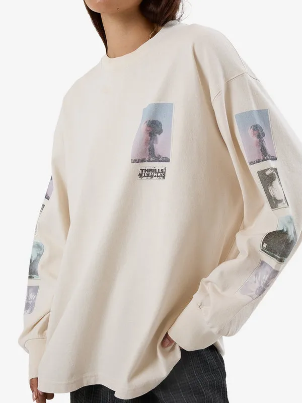 THRILLS One Way Or Another Long Sleeve Oversized Tee - HERITAGE WHITE sold by Sun Diego Boardshops product image thumbnail 2