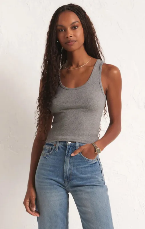 Z-Supply Essy Rib Tank - Classic Grey sold by Sun Diego Boardshops