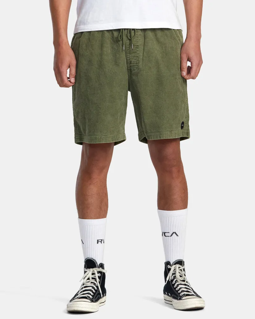 Rvca Escape Elastic Waist Corduroy Shorts 17"” - Surplus sold by Sun Diego Boardshops