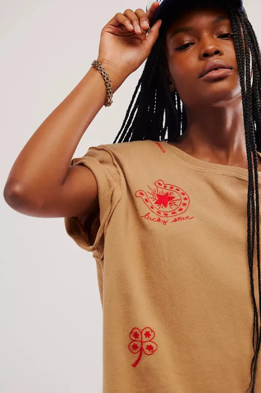 Free People We The Free Horsin' Around Tee - BROWN COMBO HORSESHOE sold by Sun Diego Boardshops