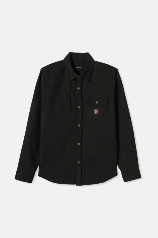 Builders Stretch L/S Overshirt - Washed Black sold by Sun Diego Boardshops