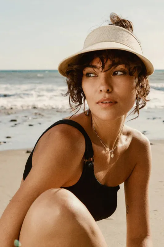 Brixton NEWPORT STRAW VISOR - Natural/Natural sold by Sun Diego Boardshops