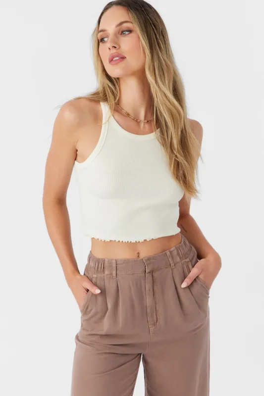 O'Neill Alyx Rib Knit Tank Top - Winter White sold by Sun Diego Boardshops