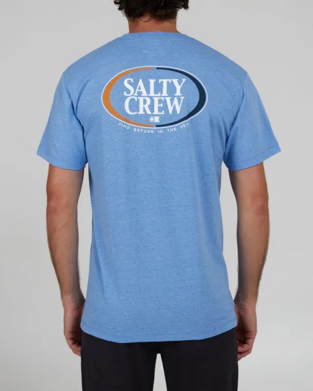 Salty Crew Half N Half Light Blue S/S Standard Tee - LIGHT BLUE HEATHER sold by Sun Diego Boardshops