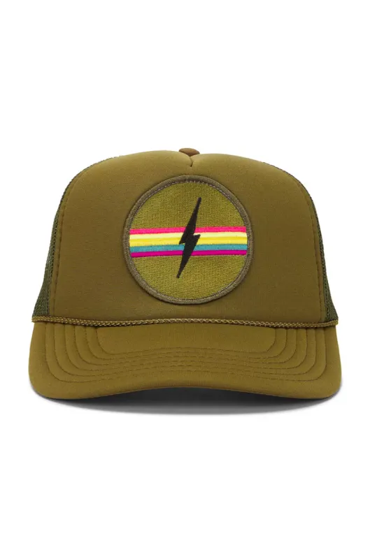 That Friday Feeling Electric Rainbow Hat - Olive sold by Sun Diego Boardshops
