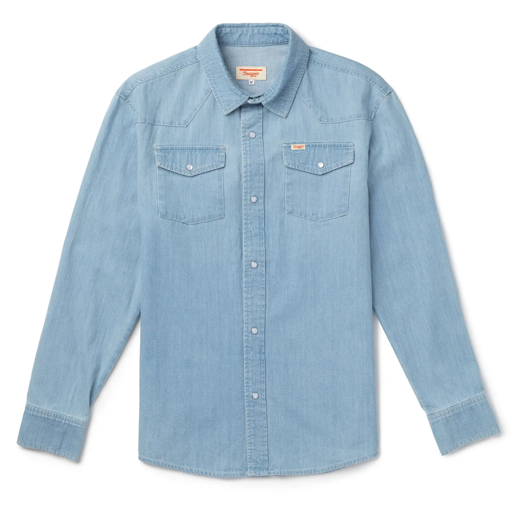 SEAGER Reagan Pearl Snap - LIGHT WASH INDIGO BLUE sold by Sun Diego Boardshops