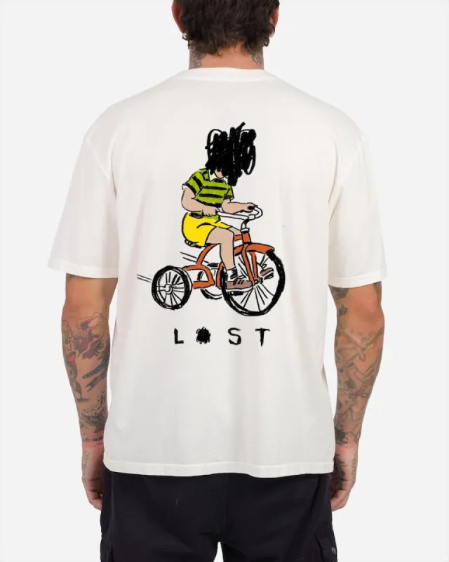 Lost ENTERPRISES TRICYCLE BOXY TEE - VINTAGE WHITE sold by Sun Diego Boardshops