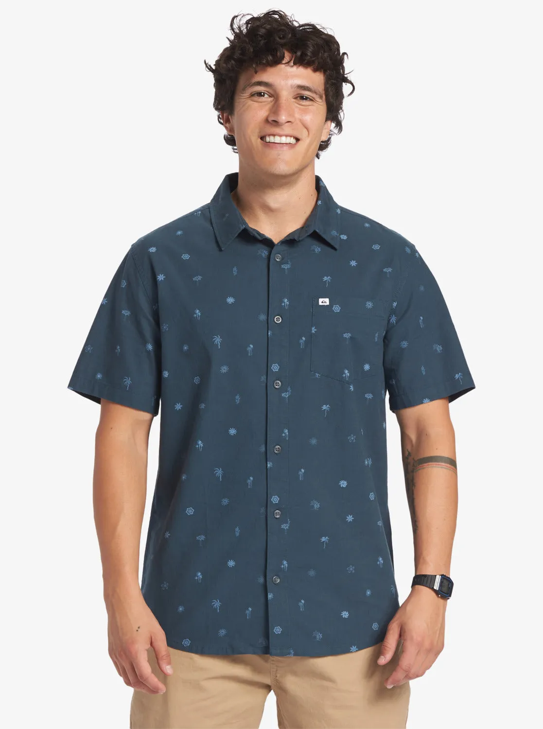 Quiksilver Pacific Stripe Short Sleeve Woven Shirt - Berring Sea sold by Sun Diego Boardshops product image thumbnail 3