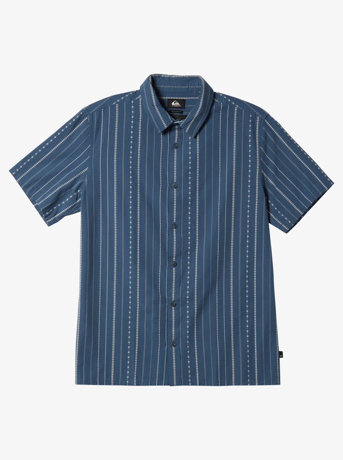 Quiksilver Pacific Stripe Short Sleeve Woven Shirt - Berring Sea sold by Sun Diego Boardshops