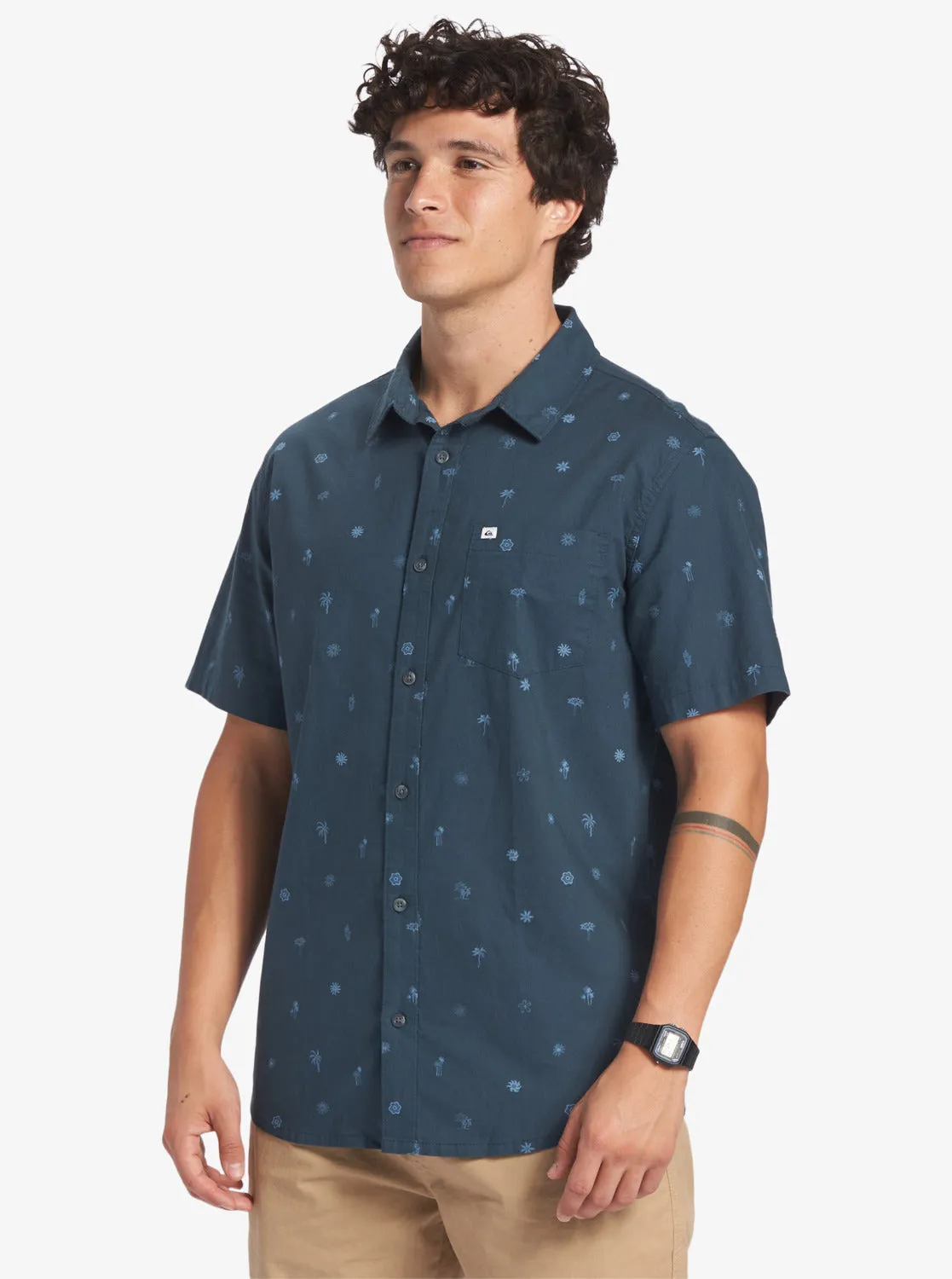 Quiksilver Pacific Stripe Short Sleeve Woven Shirt - Berring Sea sold by Sun Diego Boardshops product image thumbnail 4