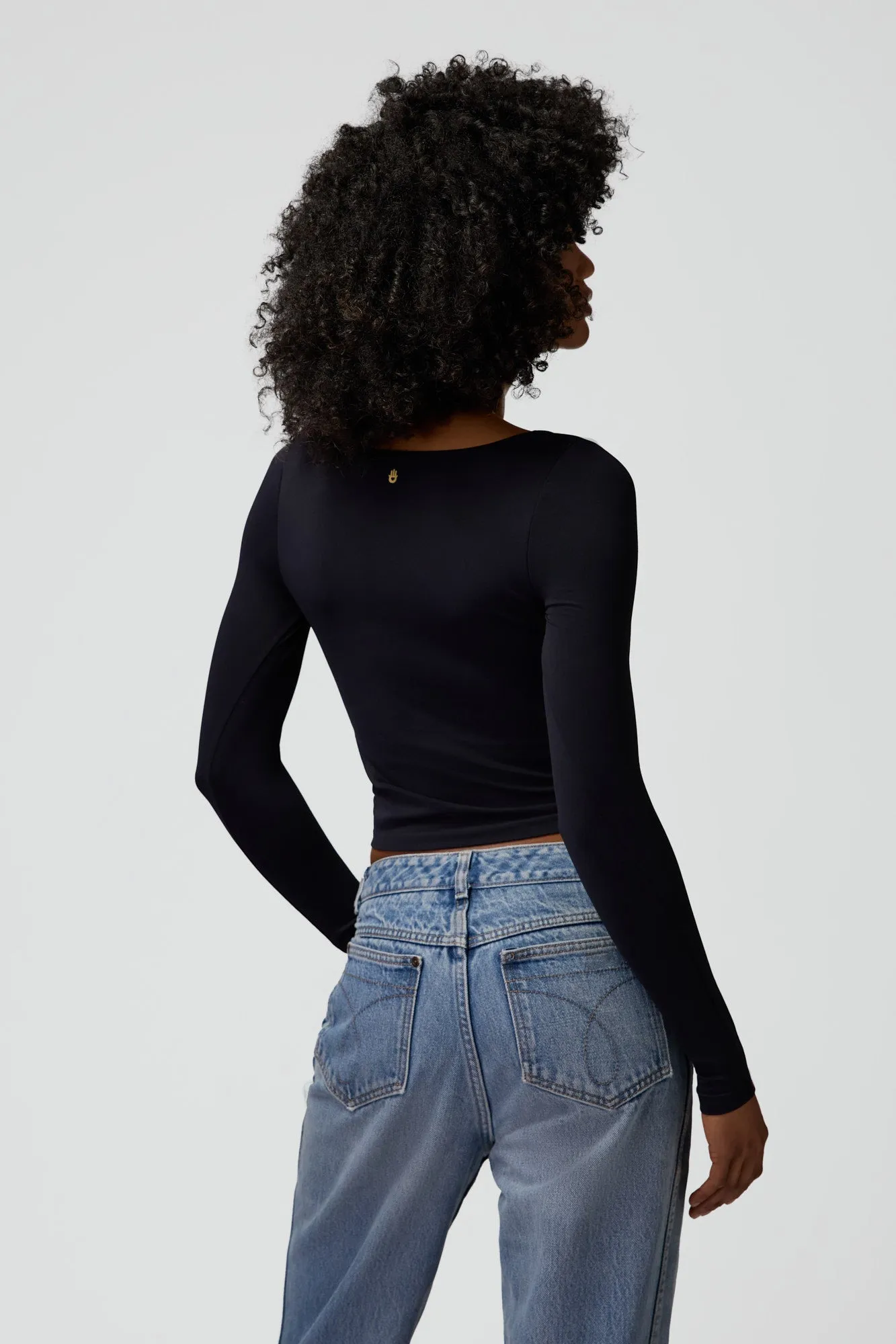 Spiritual Gangster Shayla Seamless Long Sleeve - Black sold by Sun Diego Boardshops product image thumbnail 2