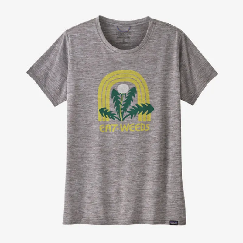 Patagonia Women's Capilene Cool Daily Graphic Shirt - Lands - Salad Greens: Feather Grey sold by Sun Diego Boardshops