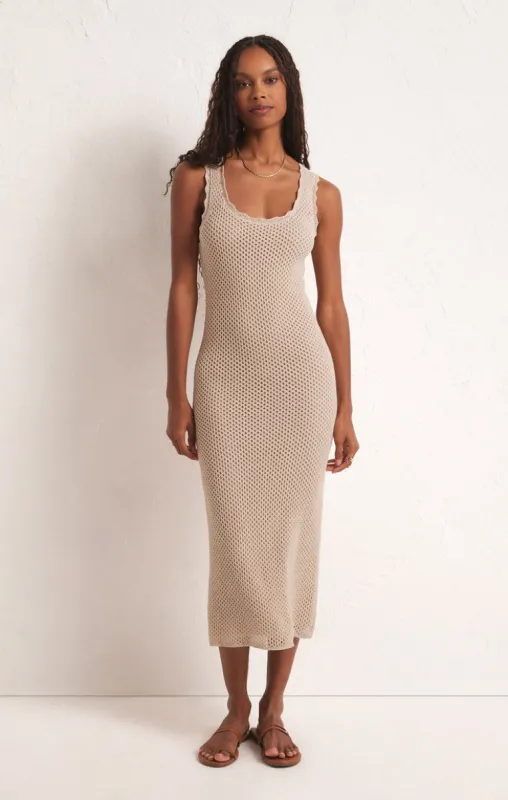 Z-SUPPLY IBIZA CROCHET SWEATER DRESS - NATURAL sold by Sun Diego Boardshops