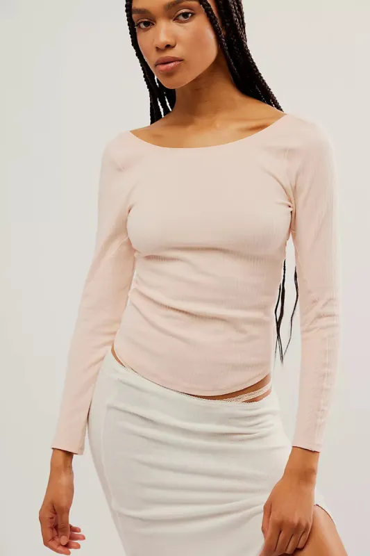 Free People Long Run Layering Top - Fallen Rose sold by Sun Diego Boardshops