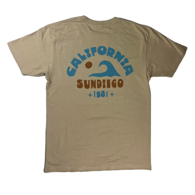 SunDiego CALIFORNIA WAVE T-Shirt - Sand sold by Sun Diego Boardshops