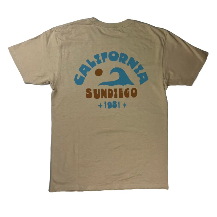 SunDiego CALIFORNIA WAVE T-Shirt - Sand sold by Sun Diego Boardshops