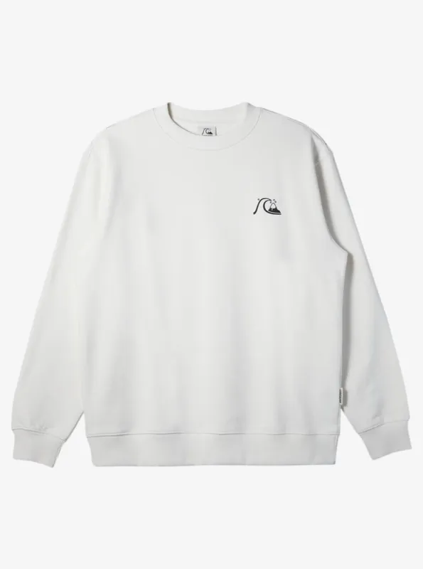 Quiksilver Dna Bubble Logo Crew Neck Sweatshirt - Snow White sold by Sun Diego Boardshops