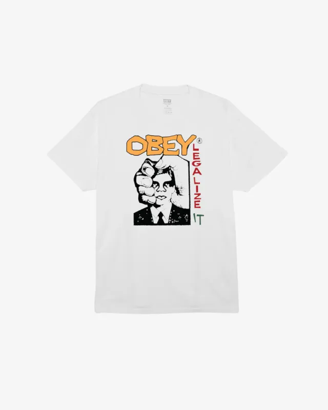 Obey LEGALIZE IT PIGMENT T-SHIRT - VINTAGE WHITE sold by Sun Diego Boardshops