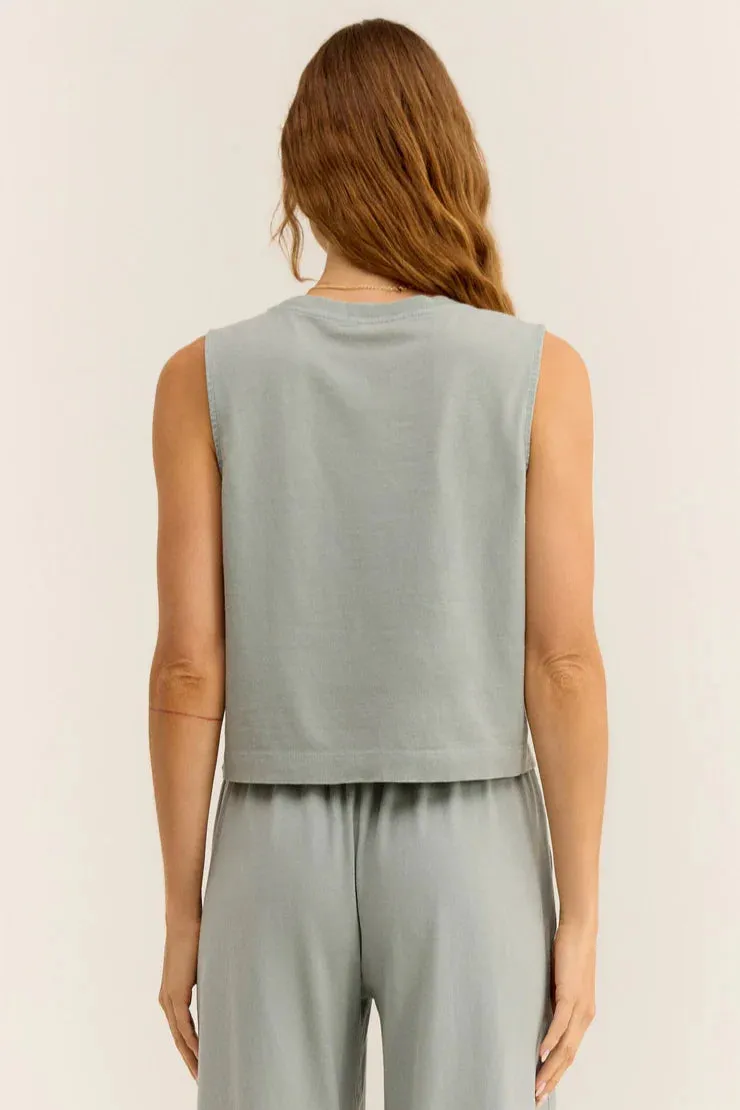 Z-Supply Sloane Muscle Tank Top - HARBOR GRAY sold by Sun Diego Boardshops product image thumbnail 2