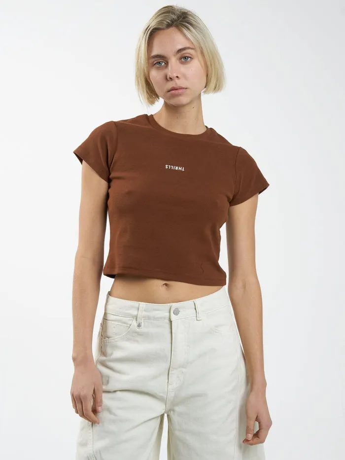 Thrills Minimal Mini Tee - Chestnut sold by Sun Diego Boardshops