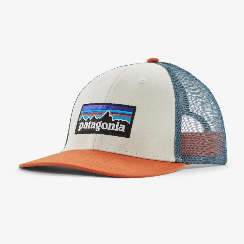 Patagonia P-6 Logo LoPro Trucker Hat - WHITE W/REDTAIL RUST sold by Sun Diego Boardshops