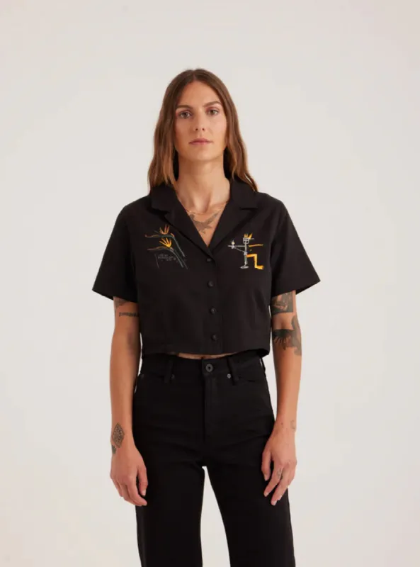 Roark Camp Shirt Basquiat - BLACK sold by Sun Diego Boardshops